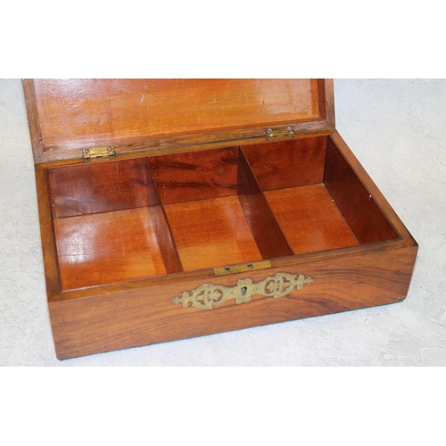 143 - A Victorian mahogany and brass bound three-division cigar box, 13