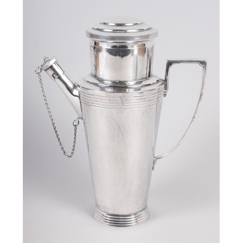 236 - An Art Deco American style cocktail shaker, stamped 