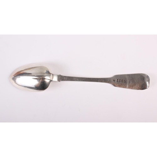 245 - A William IV Irish silver fiddle pattern rat tail serving spoon, engraved initials OL, Thomas Meade,... 