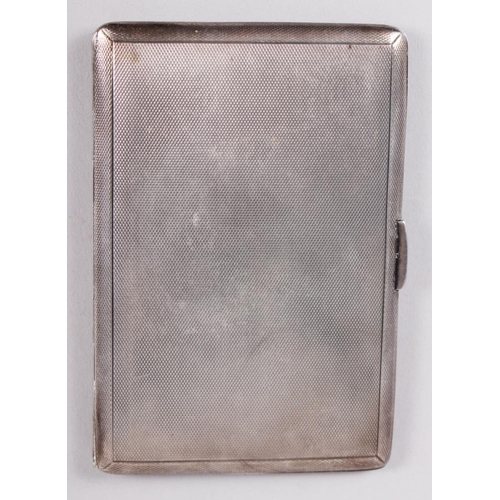 291 - A silver cigarette case with engine turned decoration, 4.8oz troy approx