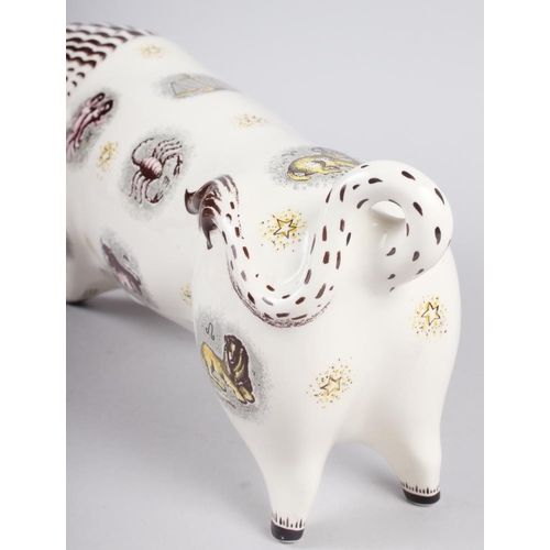 38 - Arnold Machin: a Wedgwood Barlaston model of a bull, decorated with signs of the Zodiac, 6