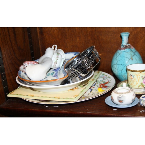 56 - A number of part dinner sets by Midwinter, a Royal Doulton blue and gilt decorated part coffee set, ... 