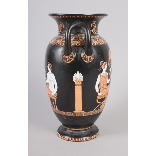 8 - A Copeland Greek style two-handle vase, decorated classical figures, 8 1/4