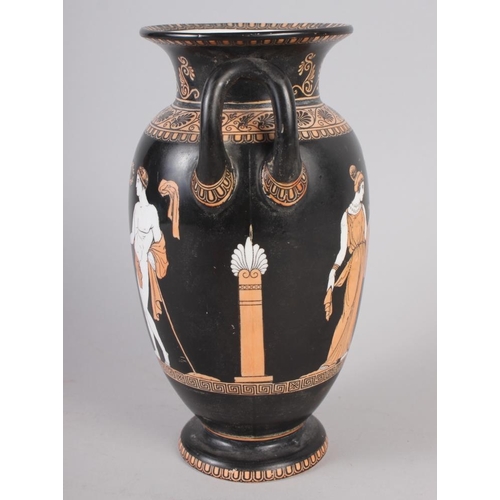 8 - A Copeland Greek style two-handle vase, decorated classical figures, 8 1/4