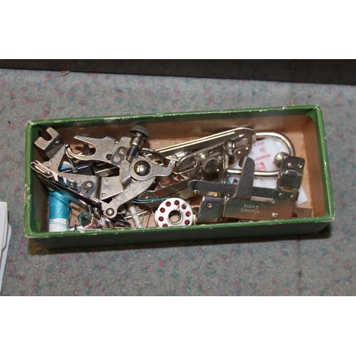 112 - A Singer electric sewing machine, Model 222K, Serial No EL683476, in fitted case with accessories, a... 