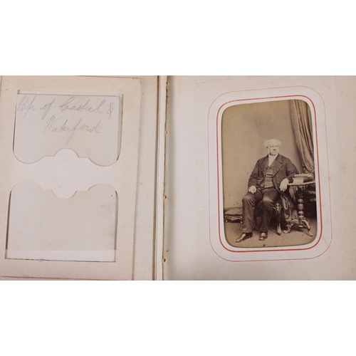 196 - A Victorian carte de visite album, containing approximately thirty photographs of nobility, etc