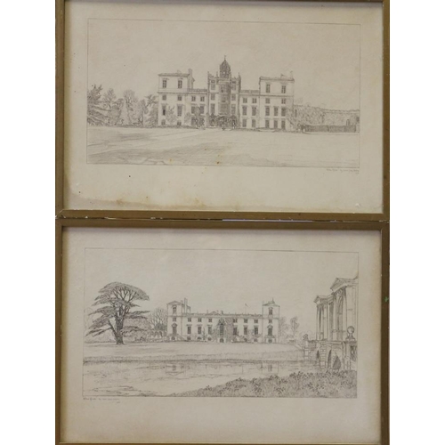 343 - Captain George Dudley, 1933: a pair of pencil studies, Wilton House, 9