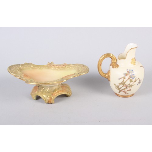 7 - A pair of Spode relief and floral decorated spill vases, 4 1/4