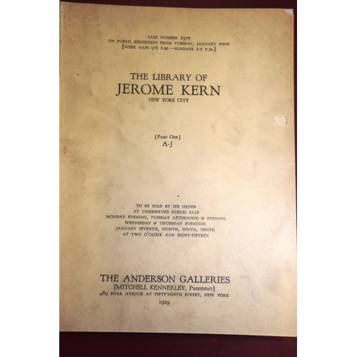 205 - Jerome Kern Library - sale catalogues, 2 vols bound as one, Anderson Galleries 1929, and British Mus... 