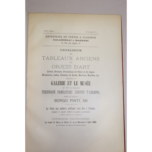 251 - Two early 20th century Italian auction catalogues of the collections of Marquis d'Aragan Lampari, co... 