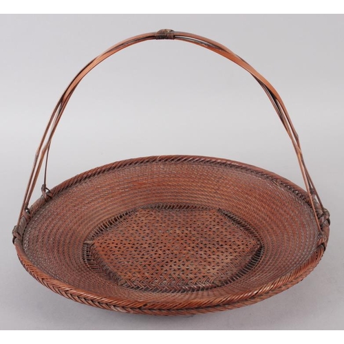 185 - A Japanese ikebana flower arranging basket, 13 3/4