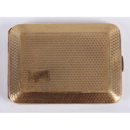 296 - A 9ct gold match book holder with all-over engine turned decoration, 33.3g