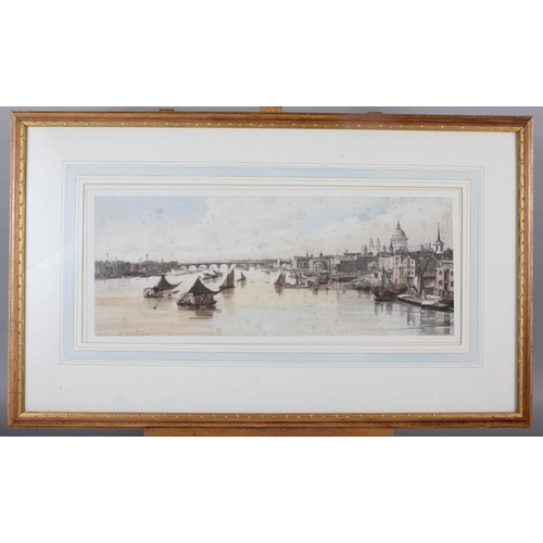 323 - A pair of 19th century hand-coloured lithographs, London views, in wash line mount and gilt frames