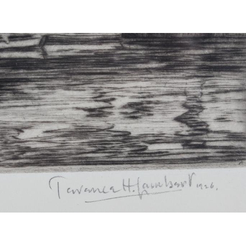 324 - Terence H Lambert: a pair of signed etchings, 