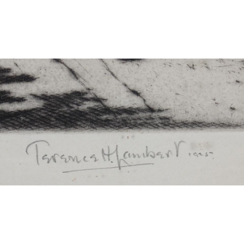 324 - Terence H Lambert: a pair of signed etchings, 