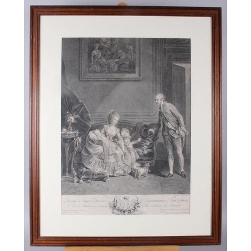 326 - An 18th century engraving, the Duke of Chartres and Mme the Duchess of Chartres with their children,... 