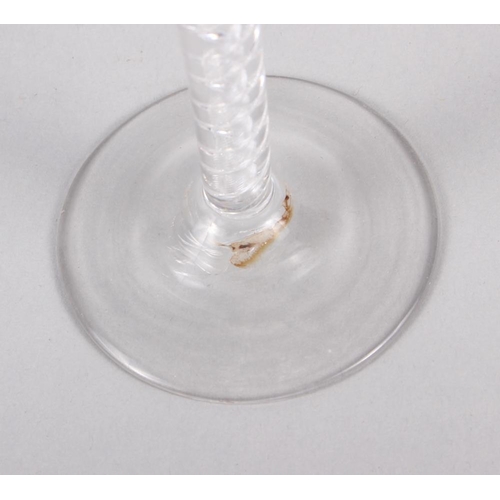 33 - An air twist stem moulded glass ogee wine, 6