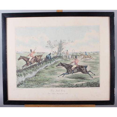 330 - Henry Alken: a set of four early 19th century hand-coloured aquatints, hunting scenes, in ebonised s... 