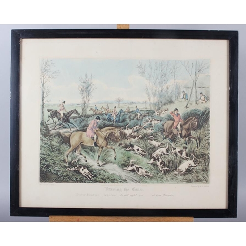 330 - Henry Alken: a set of four early 19th century hand-coloured aquatints, hunting scenes, in ebonised s... 