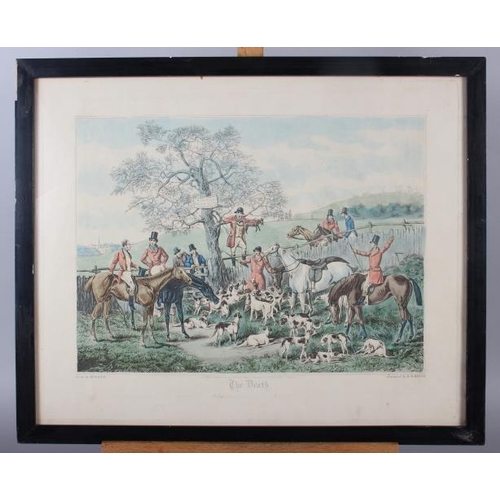 330 - Henry Alken: a set of four early 19th century hand-coloured aquatints, hunting scenes, in ebonised s... 