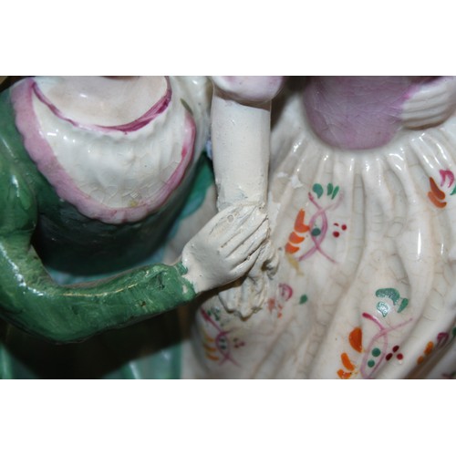 54 - Eight Staffordshire figure spill vases, including Little Red Riding Hood, 10