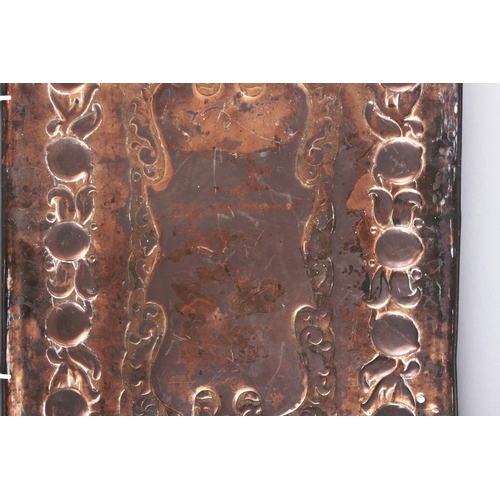 109 - A Newlyn copper tray with embossed decoration, 23