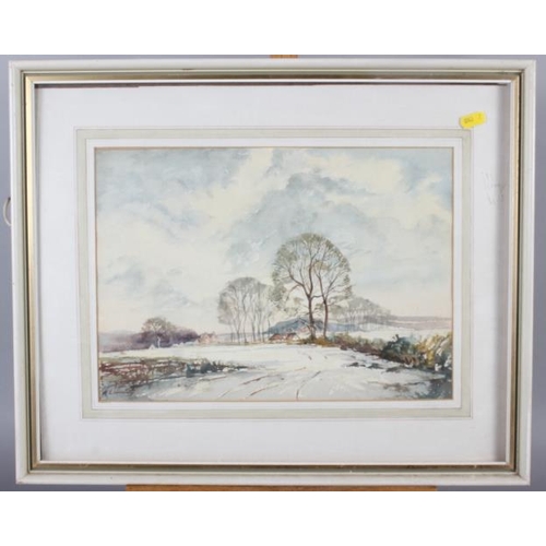 276 - M Lemmey?: watercolour winter study, 10 3/4