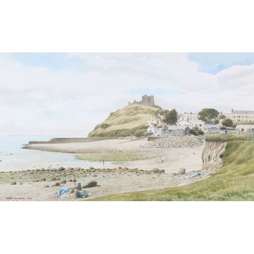 287 - Leuan Williams: two watercolour and bodycolour studies, views of Criccieth Castle, 12