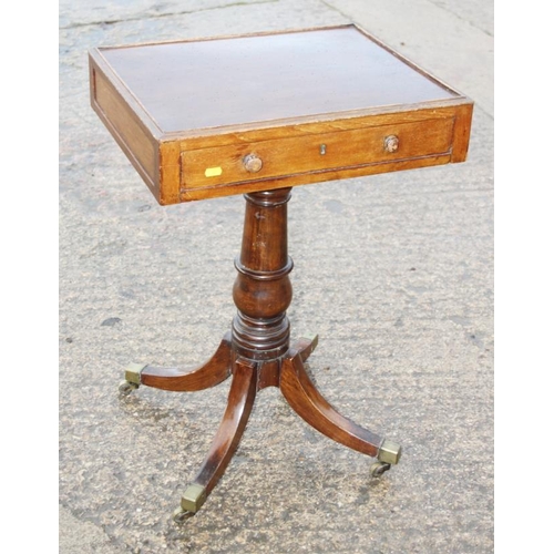 330 - A 19th century mahogany occasional table, fitted one drawer, on turned column and quadruple splay su... 