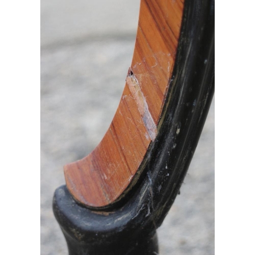 303 - A 19th century Italian rosewood Chinoiserie  inlaid and kingwood banded shape top centre table with ... 