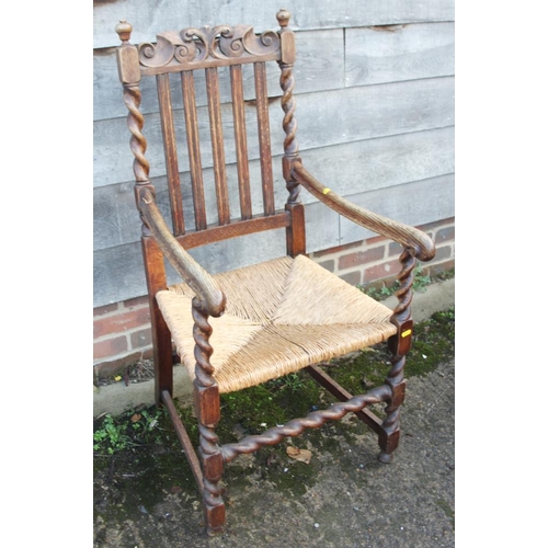 316 - A 19th century grained as rosewood bar back carver chair with drop-in seat, a pair of Victorian bar ... 