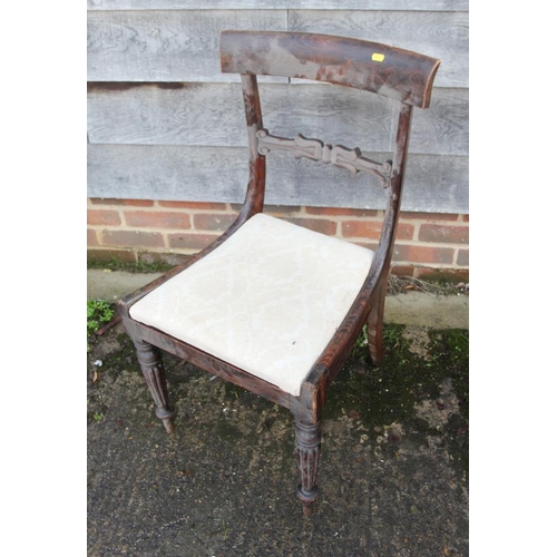 316 - A 19th century grained as rosewood bar back carver chair with drop-in seat, a pair of Victorian bar ... 