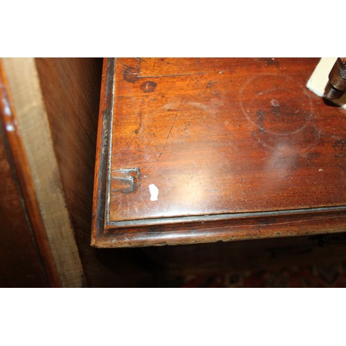 324 - A Georgian mahogany chest of two short and three long graduated drawers with pierced brass escutcheo... 