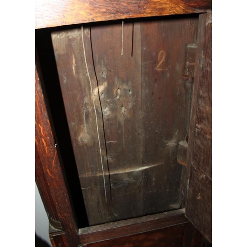 341 - An early 19th century oak, mahogany and inlaid longcase clock with painted dial, eight-day striking ... 