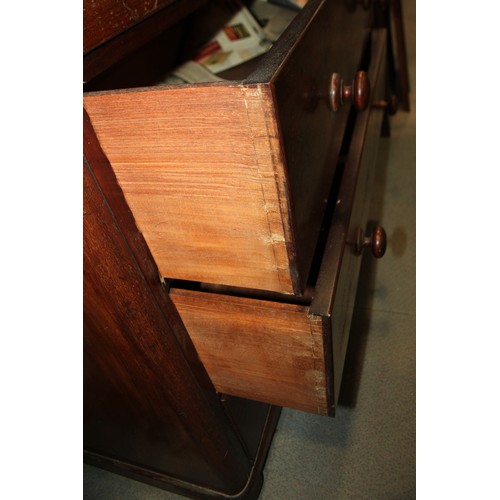 369 - A Victorian mahogany chest of two short and three long graduated drawers, on bun feet, 47