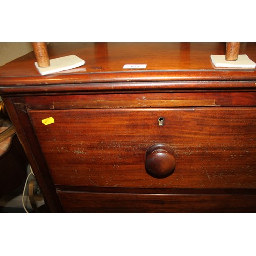 369 - A Victorian mahogany chest of two short and three long graduated drawers, on bun feet, 47