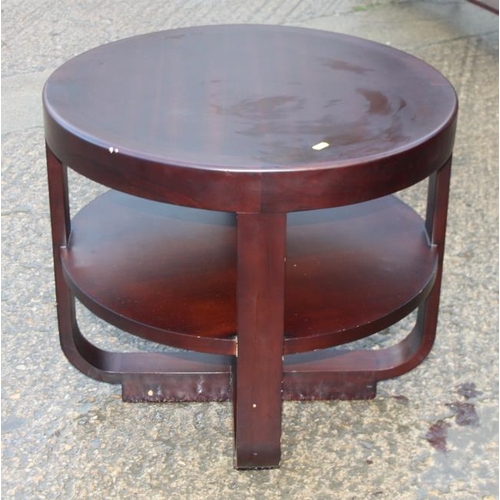 391 - An Art Deco design hardwood two-tier occasional table, 26