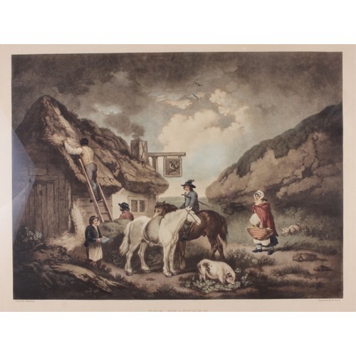 253 - Henry Alken: a set of four early 19th century hand-coloured aquatints, hunting scenes, in ebonised s... 