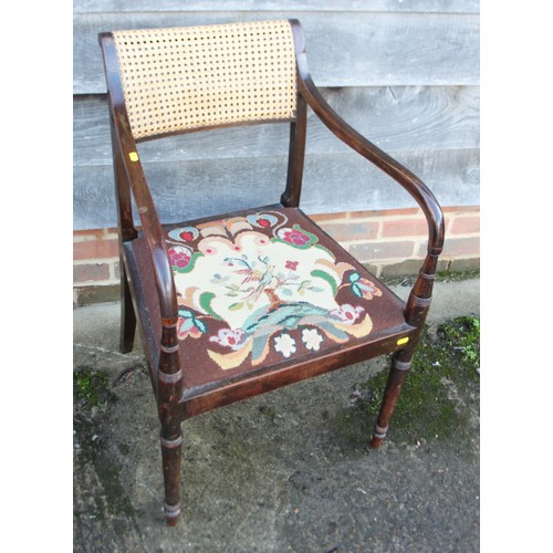 316 - A 19th century grained as rosewood bar back carver chair with drop-in seat, a pair of Victorian bar ... 