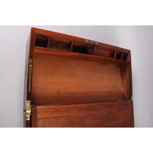 114 - A 19th century mahogany writing box with brass carrying handles, 6