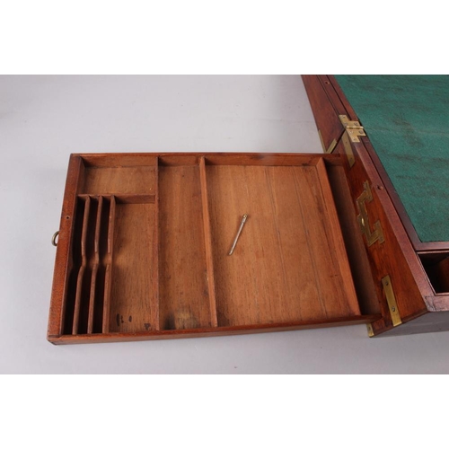 114 - A 19th century mahogany writing box with brass carrying handles, 6