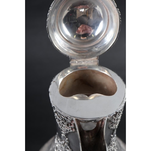 204 - A late 19th century cut glass and silver mounted claret jug, mark for William Comyns 10 1/2