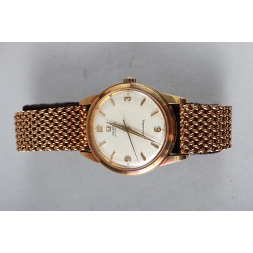 224 - A gentleman's Omega Seamaster automatic 18ct gold bracelet watch with silvered dial and Arabic and b... 