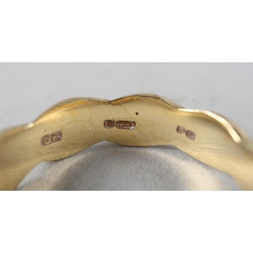 232 - An 18ct gold wedding band, 4.8g, and a 9ct gold wedding band, 1.6g