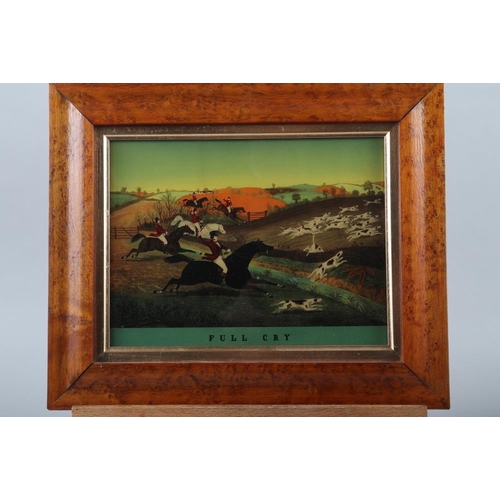 256 - Three fox hunting prints on glass, 