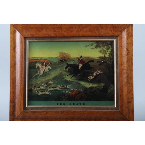 256 - Three fox hunting prints on glass, 