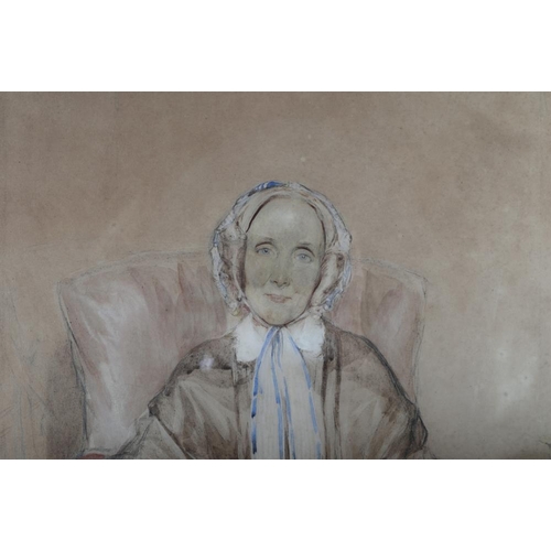 289 - Henry Tideywater 1851?: a watercolour portrait of Maria Sophie Steele, inscription verso, 23