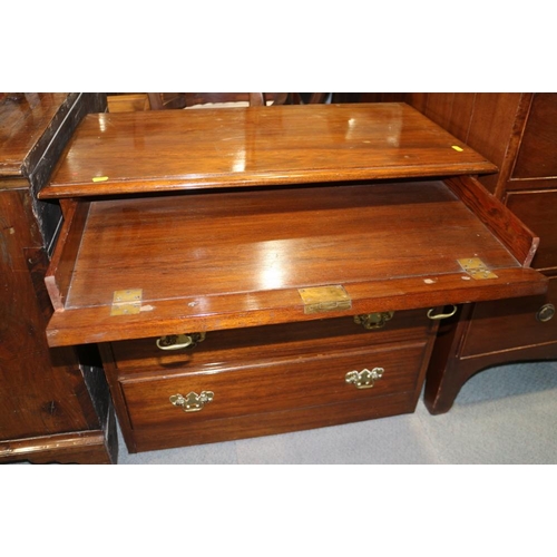 387 - A mahogany chest of one drop front drawer and three long graduated drawers, on block base, 32