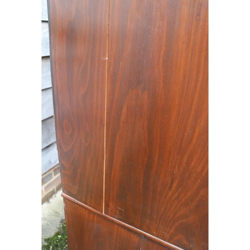 398 - A Korean Elm tallboy/press enclosed two doors over five drawers, on block base, 42 1/2