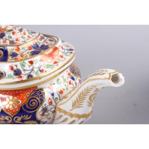 4 - Five 19th century teapots, including a bat-printed teapot, decorated Venus and Cupid, 6 1/4